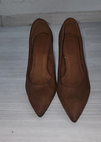 Bej Süet Stiletto Kadın Ayakkabı - Görsel 6