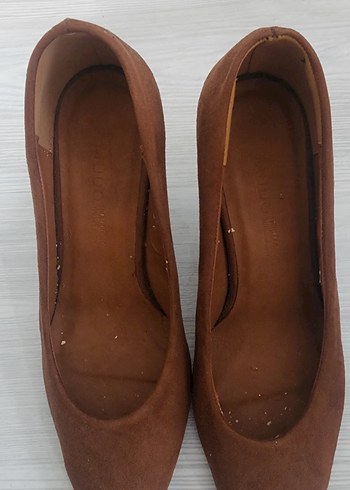 Bej Süet Stiletto Kadın Ayakkabı - Görsel 4