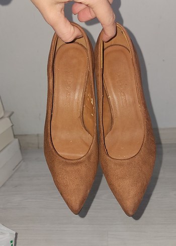 Bej Süet Stiletto Kadın Ayakkabı - Görsel 8