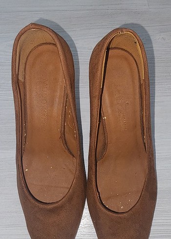 Bej Süet Stiletto Kadın Ayakkabı - Görsel 5