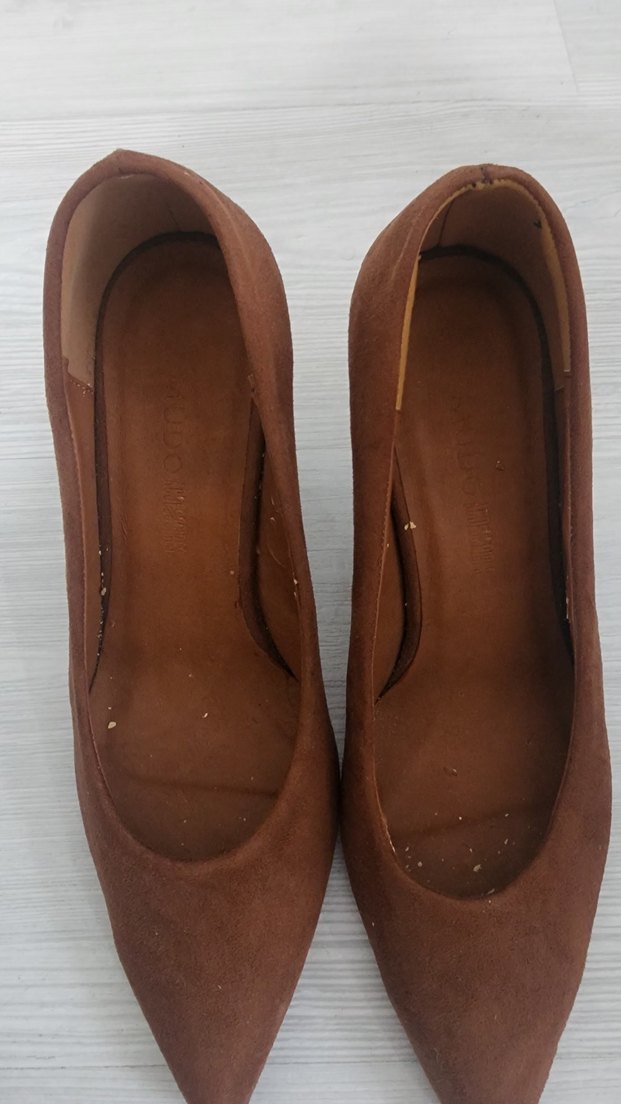 Bej Süet Stiletto Kadın Ayakkabı - Görsel 4