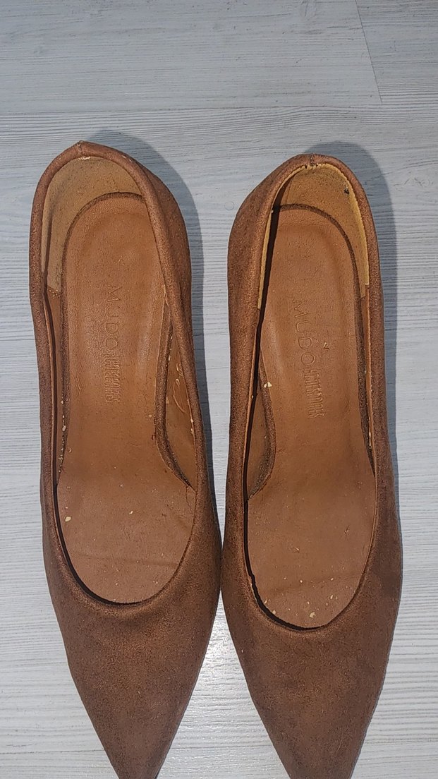 Bej Süet Stiletto Kadın Ayakkabı - Görsel 5