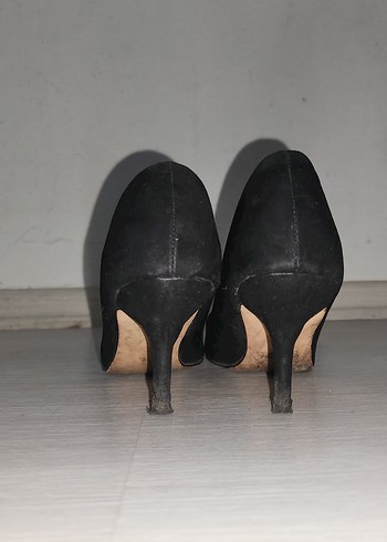 Siyah Süet Stiletto Topuklu Kadın Ayakkabı - Görsel 5