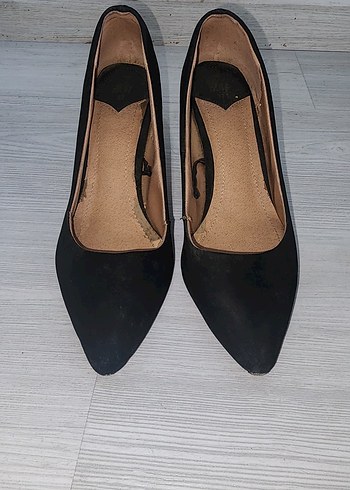 Siyah Süet Stiletto Topuklu Kadın Ayakkabı - Görsel 8