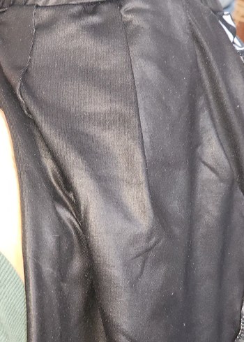 Siyah Deri dokulu Mini Şort - Görsel 8