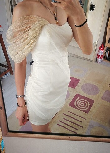 Saten mini mezuniyet elbisesi  - Görsel 5