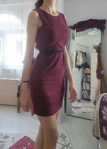 Bordo elbise