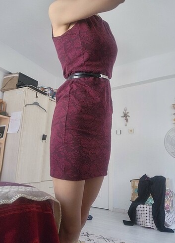 s Beden Bordo elbise