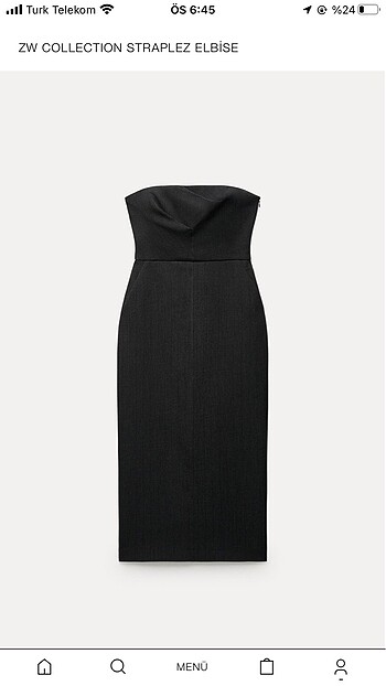 Zara gri straplez elbise