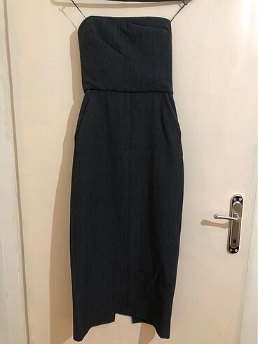 Zara Zara gri straplez elbise