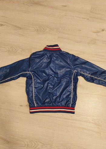 Mavi Parlak Nakışlı Erkek Çocuk Biker Ceket - Görsel 3