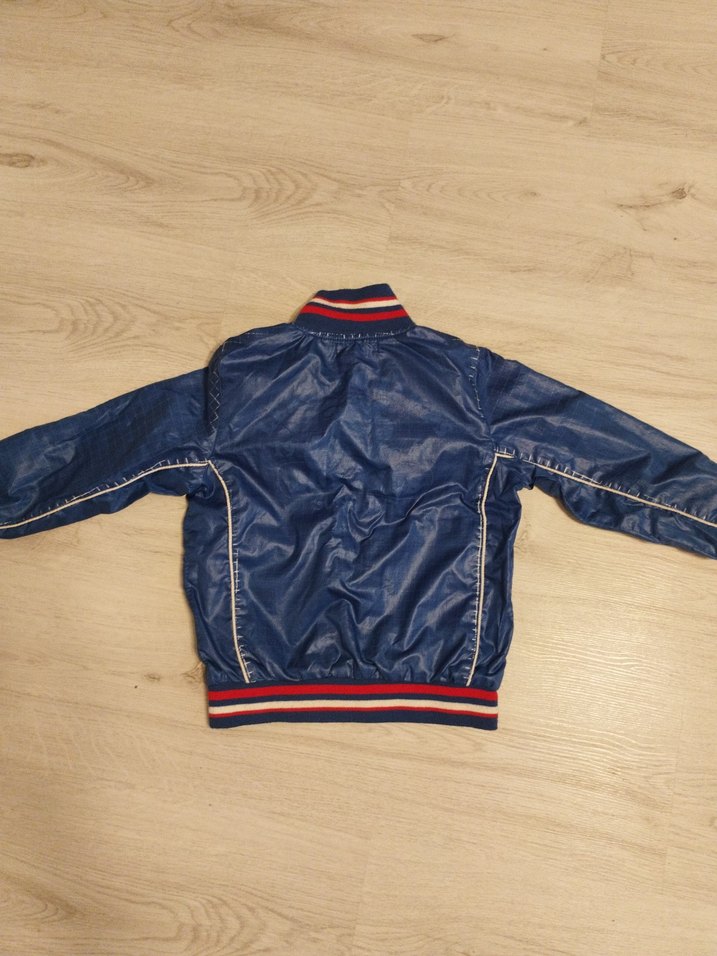 Mavi Parlak Nakışlı Erkek Çocuk Biker Ceket - Görsel 3