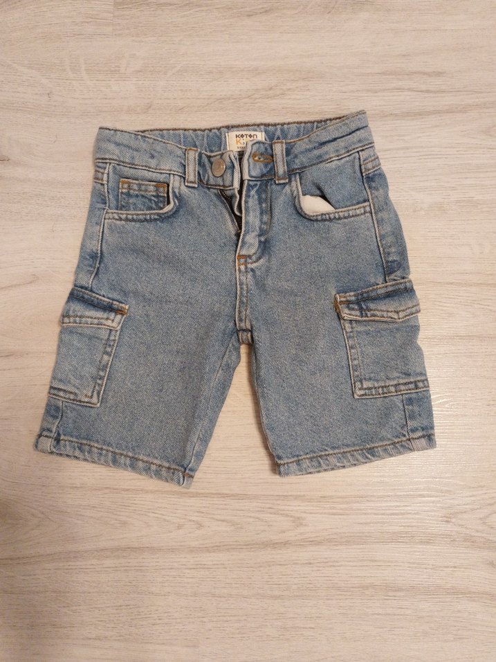 Erkek Çocuk Kot Şort Bel Detaylı - Görsel 2