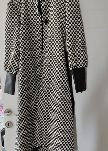 Uzun Puantiyeli Kadın trench - Görsel 3