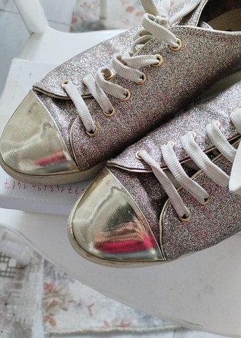 Parlak Pembe Simli Sneakers - Görsel 3