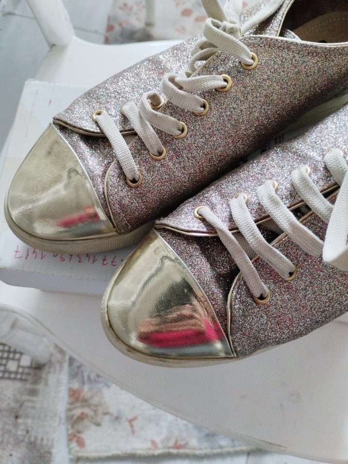 Parlak Pembe Simli  Sneakers - Görsel 3