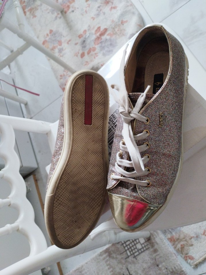 Parlak Pembe Simli  Sneakers - Görsel 4