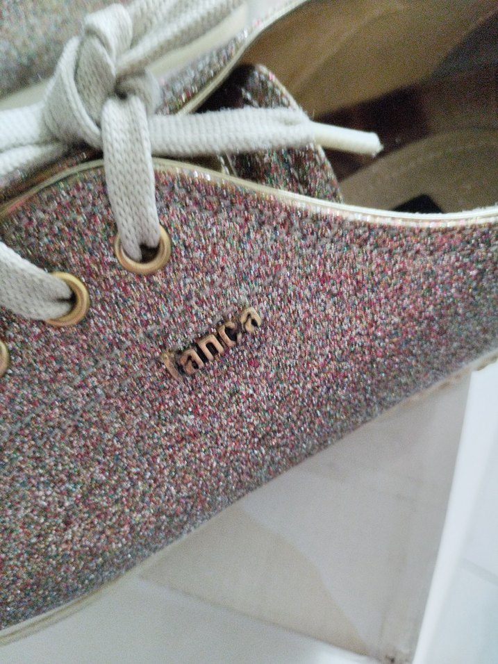 Parlak Pembe Simli  Sneakers - Görsel 5