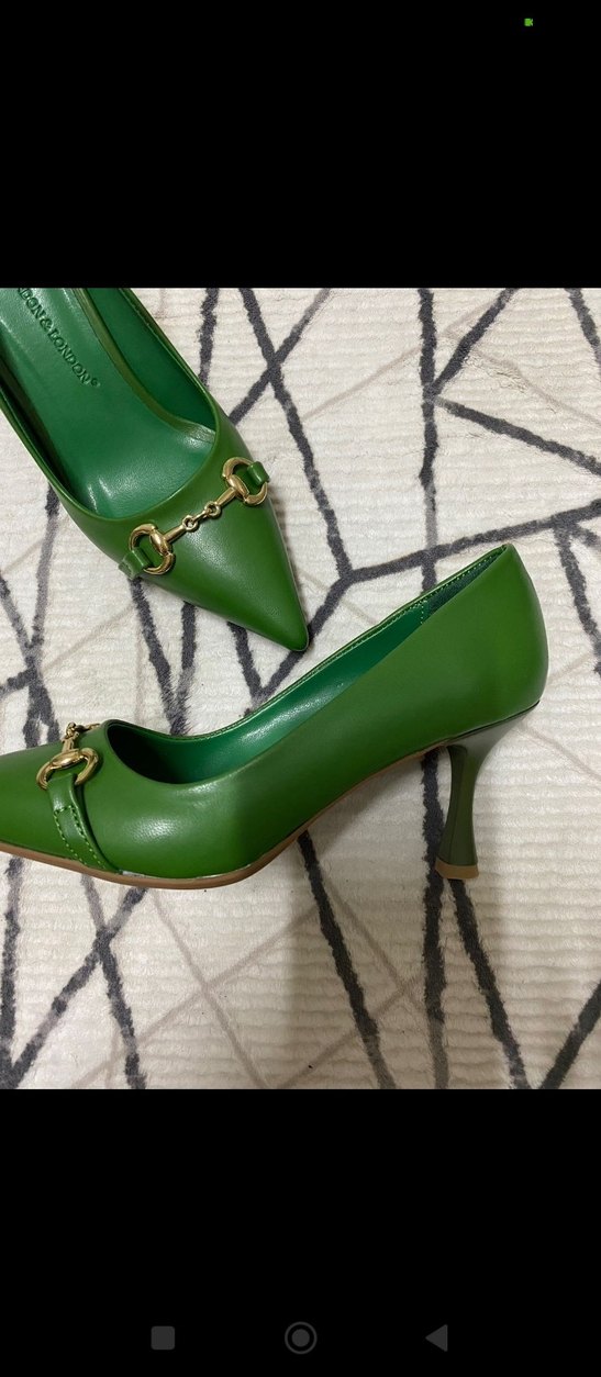Klasik Yeşil Tokalı Stiletto - Görsel 3