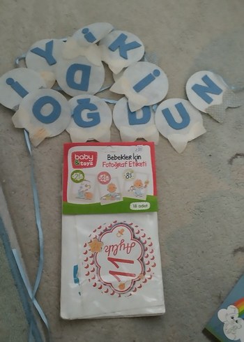iyi ki doğdun keçe yazısı asılır, bebek ay fotoğraf etiketi - Görsel 2