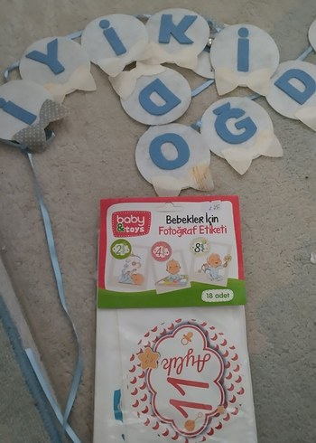 iyi ki doğdun keçe yazısı asılır, bebek ay fotoğraf etiketi - Görsel 6