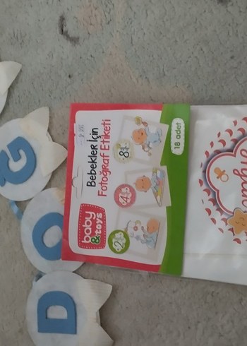 iyi ki doğdun keçe yazısı asılır, bebek ay fotoğraf etiketi - Görsel 5