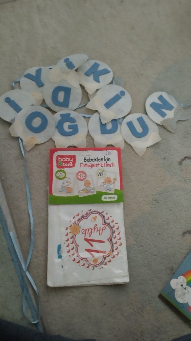 iyi ki doğdun keçe yazısı asılır, bebek ay fotoğraf etiketi - Görsel 2