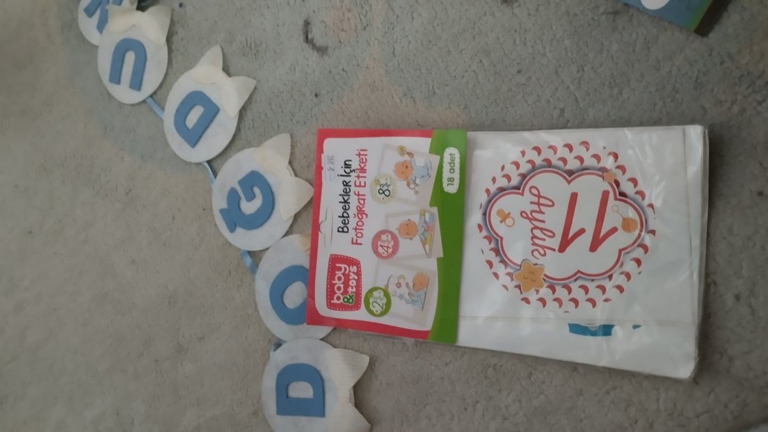 iyi ki doğdun keçe yazısı asılır, bebek ay fotoğraf etiketi - Görsel 5