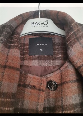 Kahverengi Ekose Desenli Uzun Kaban - Görsel 4