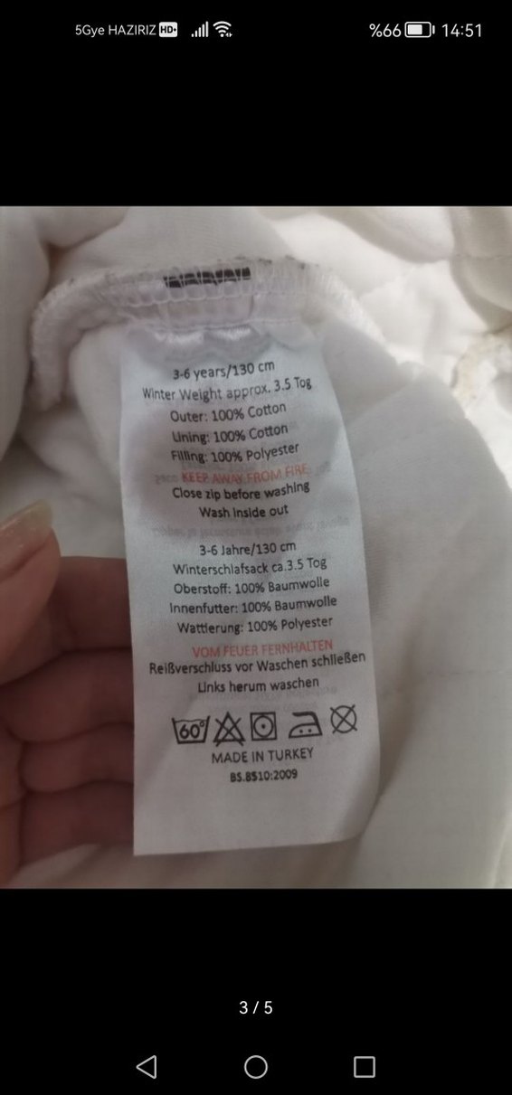 Çocuk Fermuarlı Uzun Uyku Tulumu - Görsel 4