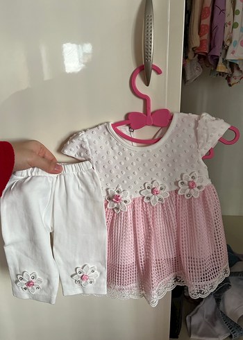 Kız Çocuk Dantel Detaylı Pembe Elbise - Görsel 2