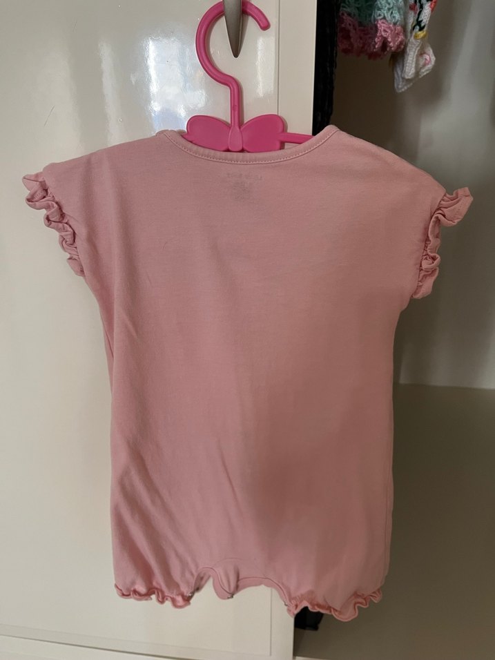 Pembe Bebek Kız Tulum Çiçekli Fırfırlı - Görsel 2