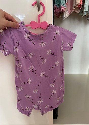 Mor Çiçek Desenli Kız Tulum - Görsel 2