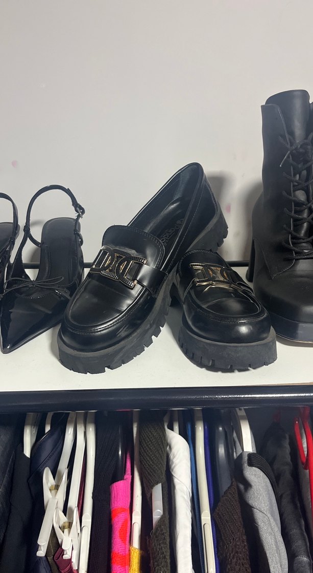 Siyah Deri Platform Topuklu Gotik Kadın Botları - Görsel 3