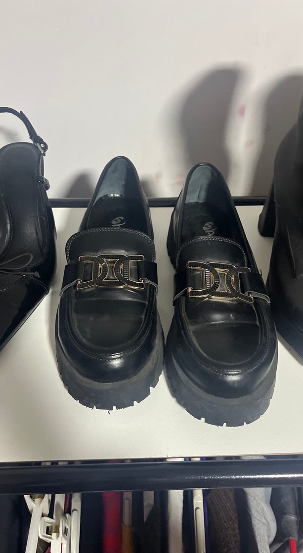 Siyah Deri Platform Topuklu Gotik Kadın Botları - Görsel 2