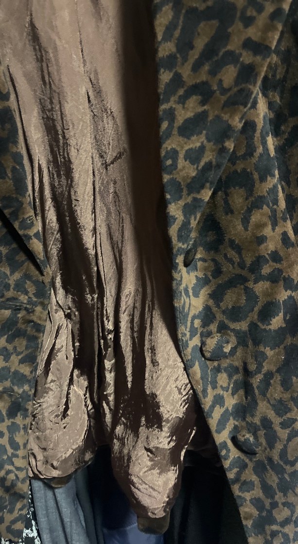 Kahverengi Leopar Desenli Kadın Süet Ceket - Görsel 3