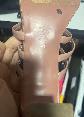 Bej Renkli Tokalı Stiletto Topuklu Kadın Sandalet - Görsel 5