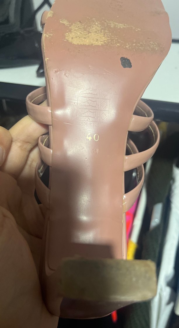 Bej Renkli Tokalı Stiletto Topuklu Kadın Sandalet - Görsel 5