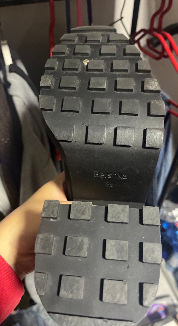 Siyah Bershka Deri Platform Topuklu Gotik Bot - Görsel 5