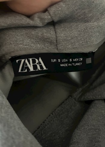 Gri Kadın Kapüşonlu Salaş zaraSweatshirt - Görsel 3