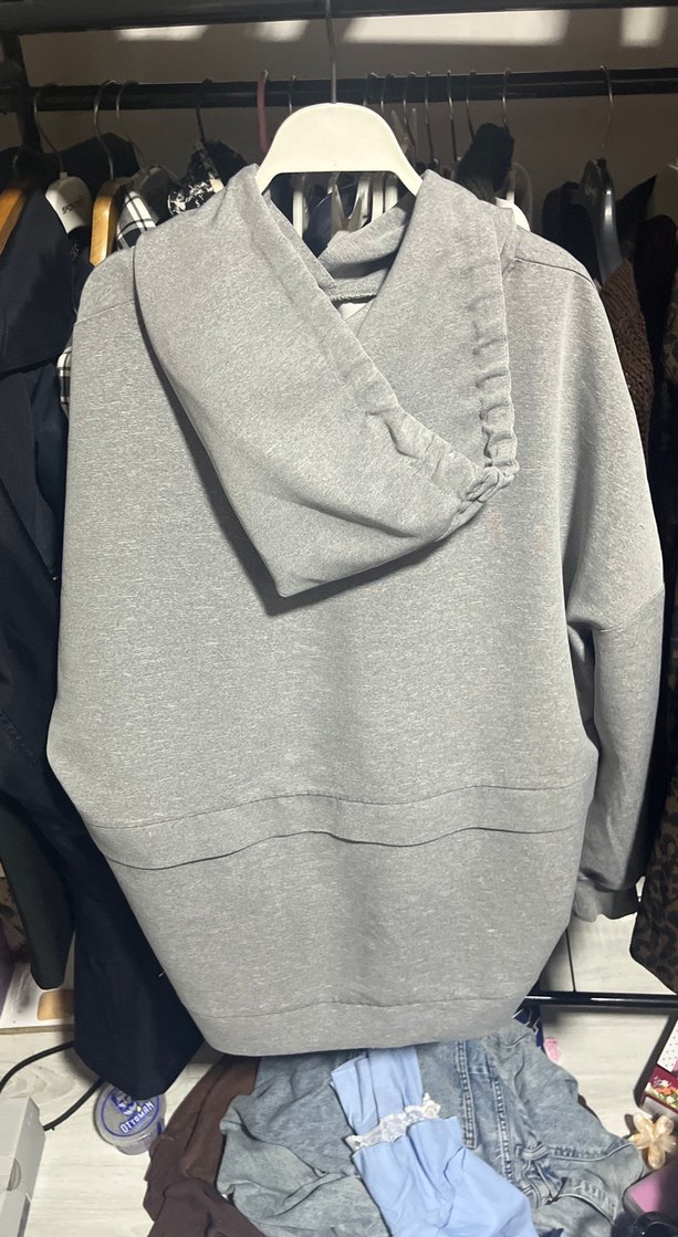 Gri Kadın Kapüşonlu Salaş zaraSweatshirt - Görsel 2