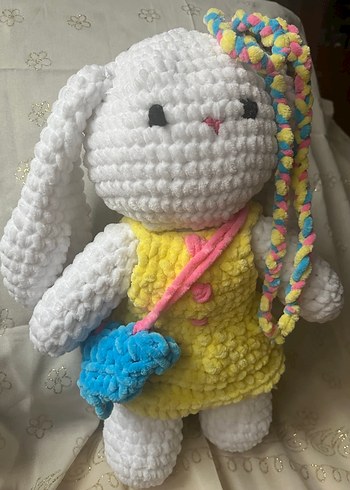 Renkli El Örgüsü Tavşan Oyuncak - Görsel 2