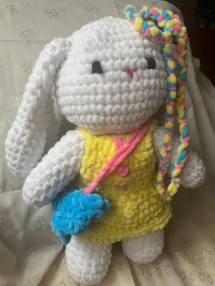 Renkli El Örgüsü Tavşan Oyuncak - Görsel 2