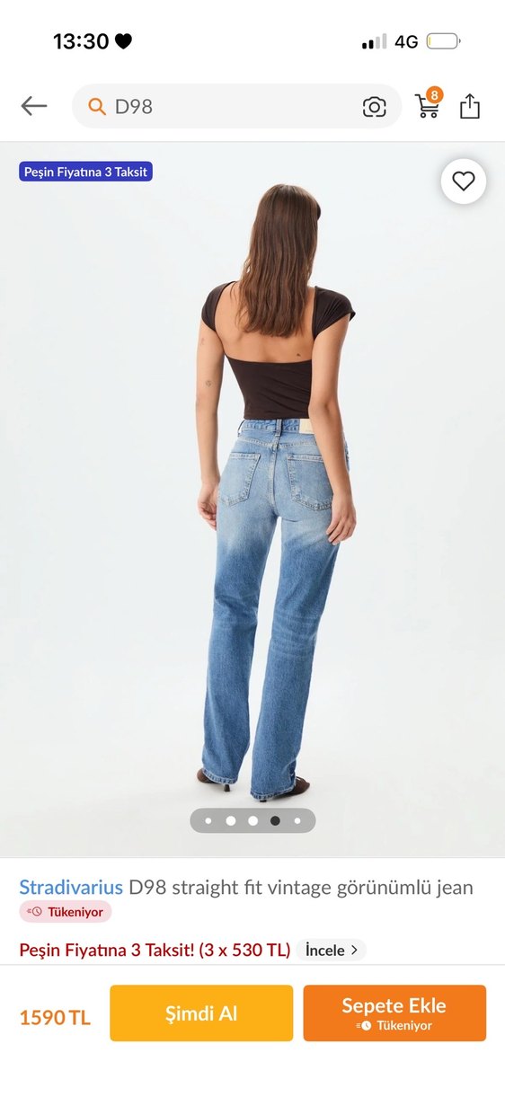 Stradivarius D98  Straight Fit Jean - Görsel 2