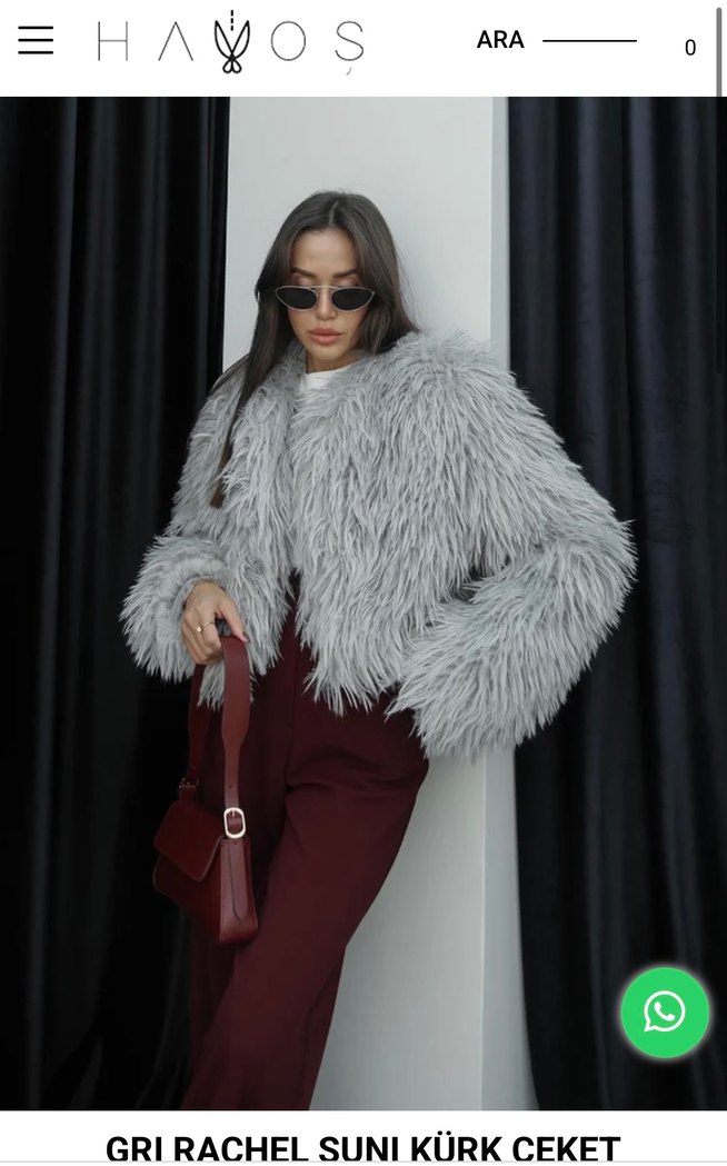 Havoş Gri Peluş Kürk - Görsel 5