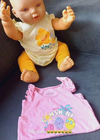 Pembe fırfırlı kol tişört - Görsel 3