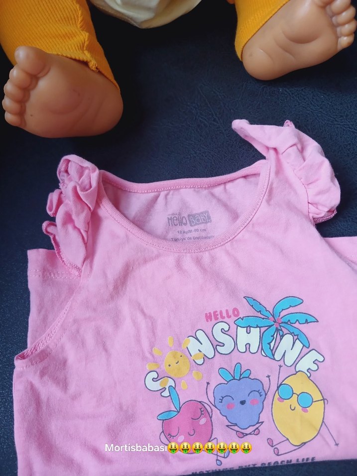 Pembe fırfırlı kol tişört - Görsel 4