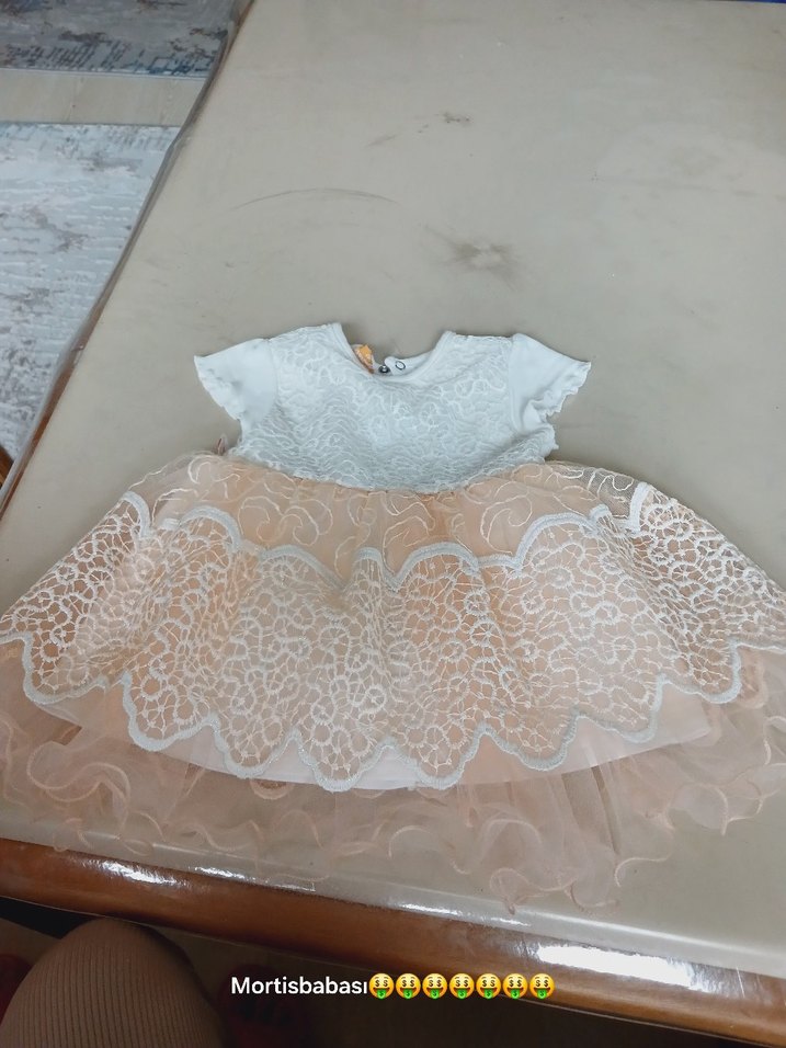 Beyaz Dantel Detaylı Kız Çocuk Elbisesi - Görsel 2