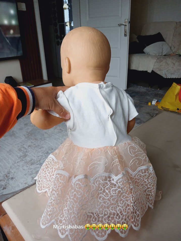 Beyaz Dantel Detaylı Kız Çocuk Elbisesi - Görsel 4