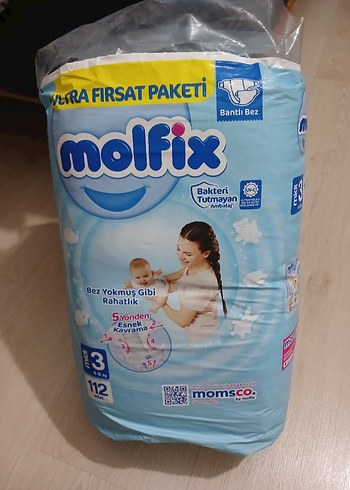 4 Beden: 7-18 kg Beden Renk Molfix Bebek Bezi Midi 3, 4-9 kg, 112 Adet
